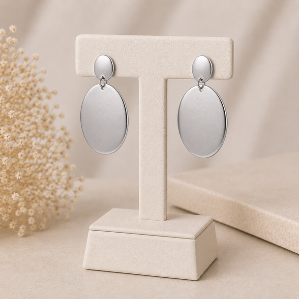 Pendientes Ovalados de Acero Inoxidable | Dorados y Plateados