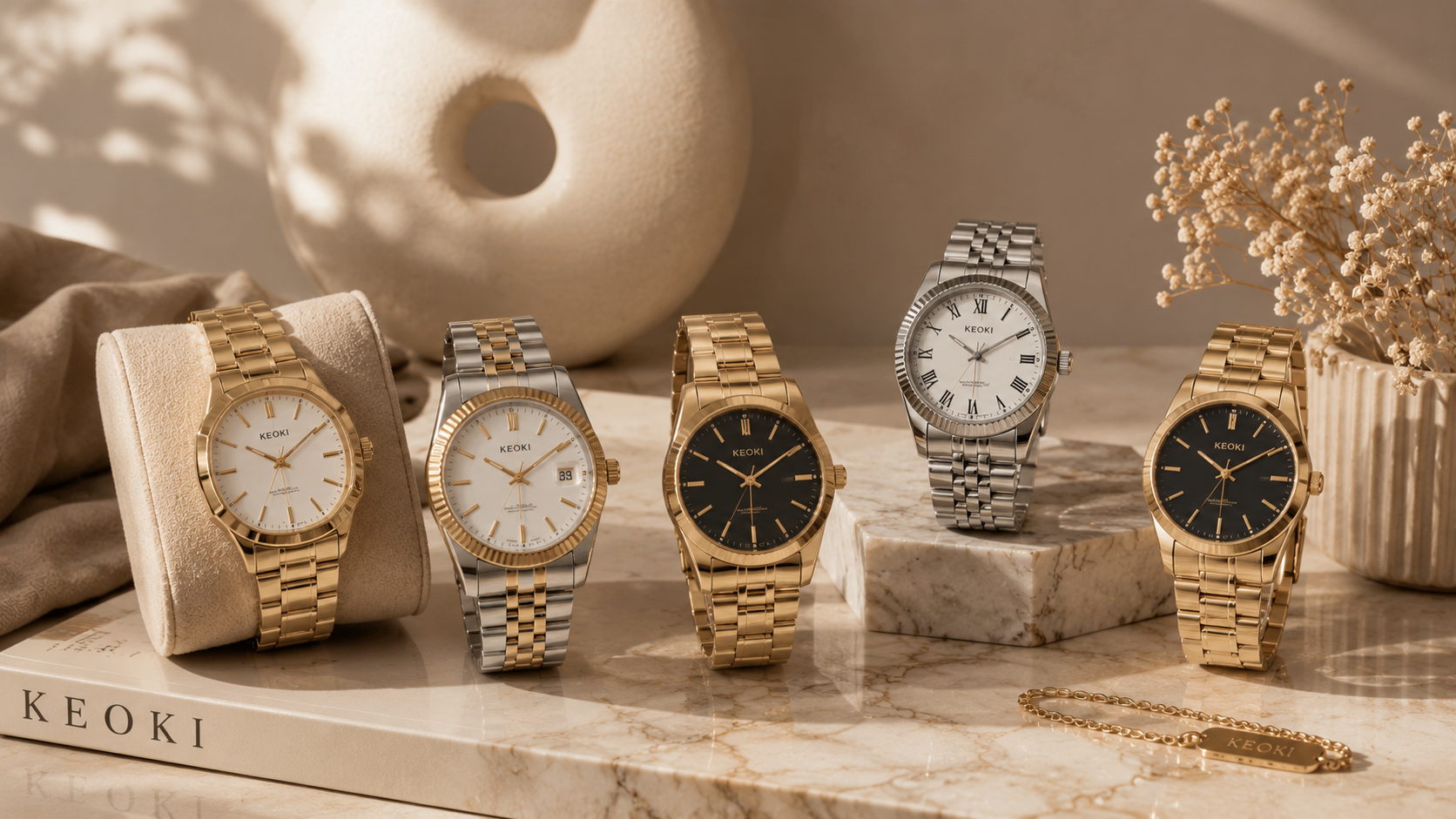 Relojes Exactime dorados y plateados