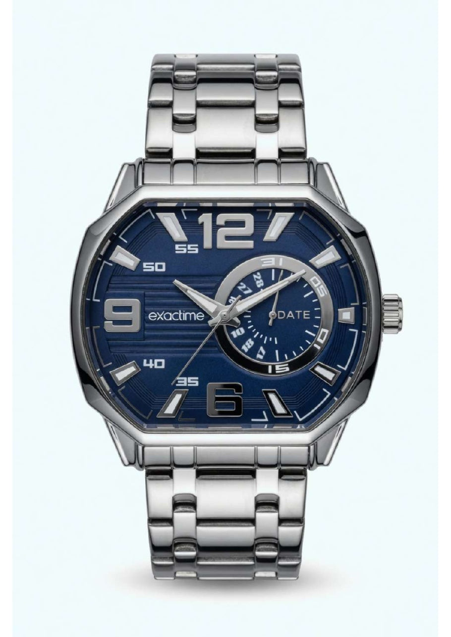 Reloj Exactime Sport Plateado - Esfera Azul