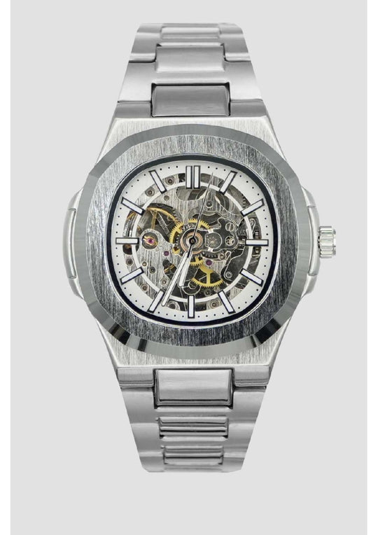 Reloj Exactime Skeleton Plateado