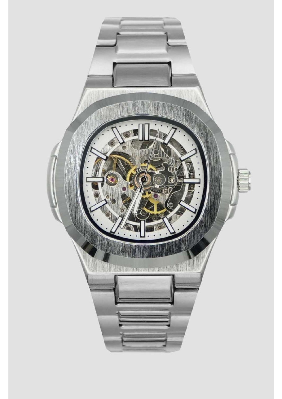 Reloj Exactime Skeleton Plateado