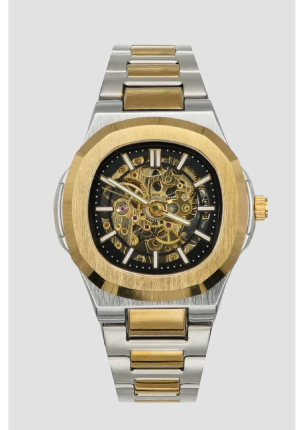 Reloj Exactime Skeleton Bicolor - Esfera Negra