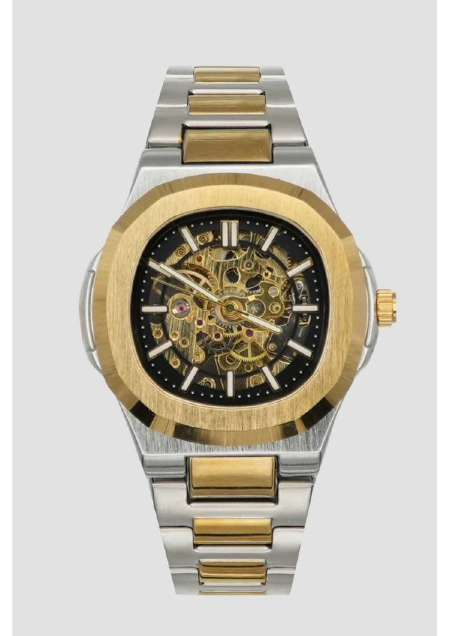 Reloj Exactime Skeleton Bicolor - Esfera Negra