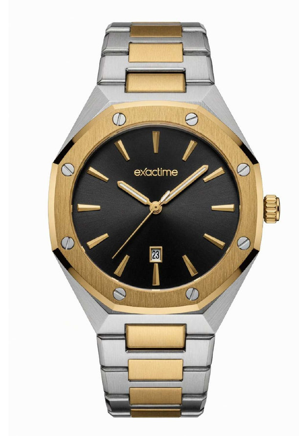 Reloj Exactime Octagonal Bicolor - Esfera Negra