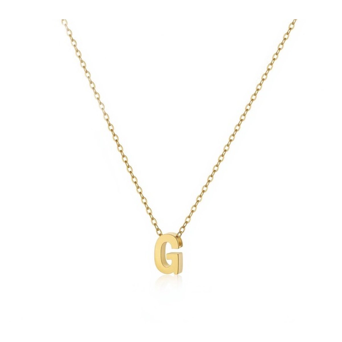 Collar inicial minimalista de acero inoxidable dorado - Keoki Shop