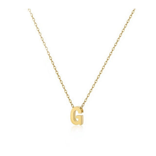 Collar inicial minimalista de acero inoxidable dorado - Keoki Shop