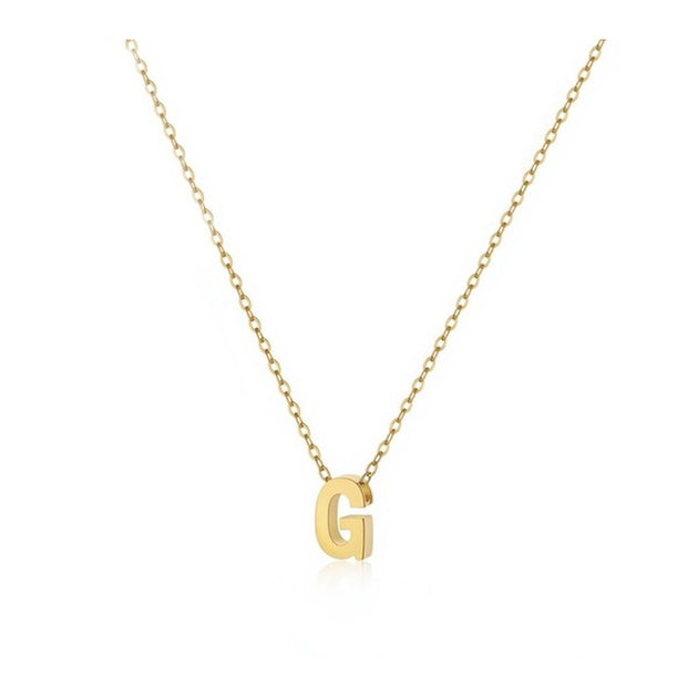 Collar inicial minimalista de acero inoxidable dorado - Keoki Shop