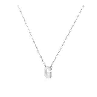 Collar inicial minimalista de acero inoxidable plateado - Keoki Shop