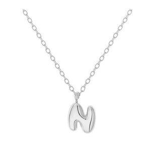 Collar letra burbuja de acero inoxidable plateado - Keoki Shop