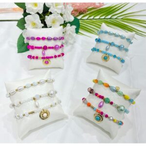 Pulsera Acero Con Cristal